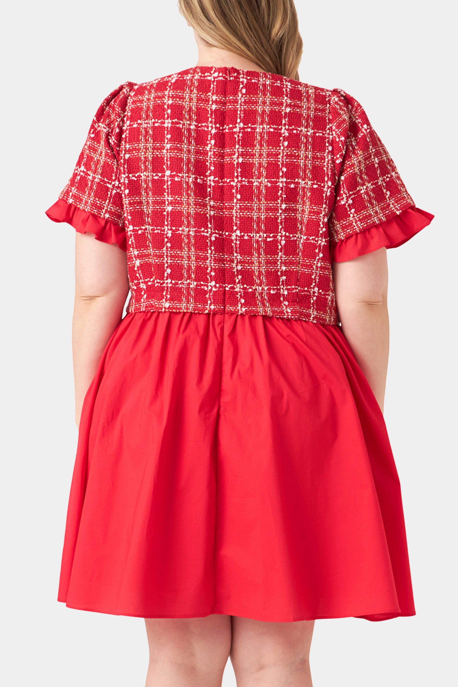 Mixed Media Tweed Poplin Mini Dress sold by Lord & Taylor product image thumbnail 4