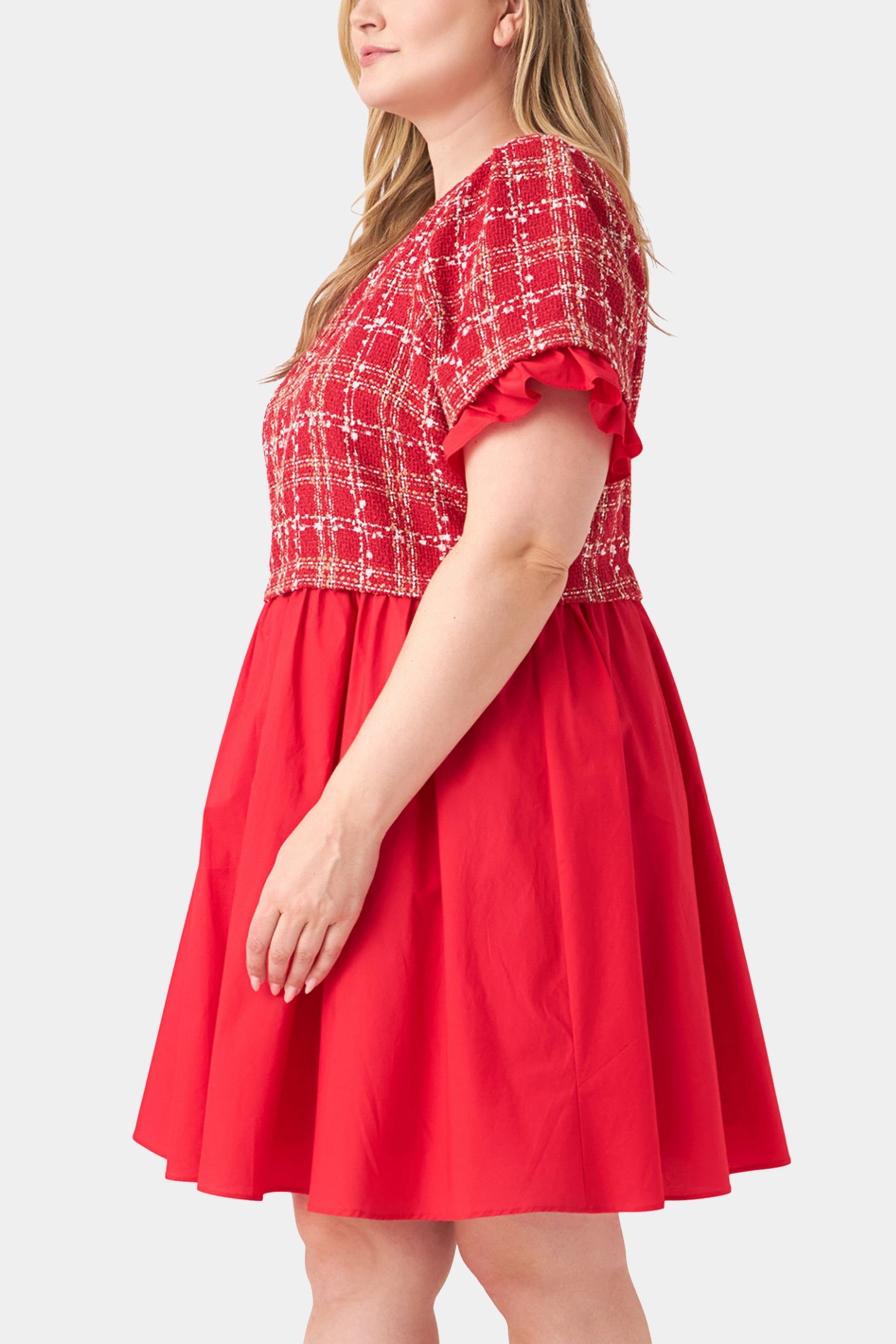 Mixed Media Tweed Poplin Mini Dress sold by Lord & Taylor product image thumbnail 5