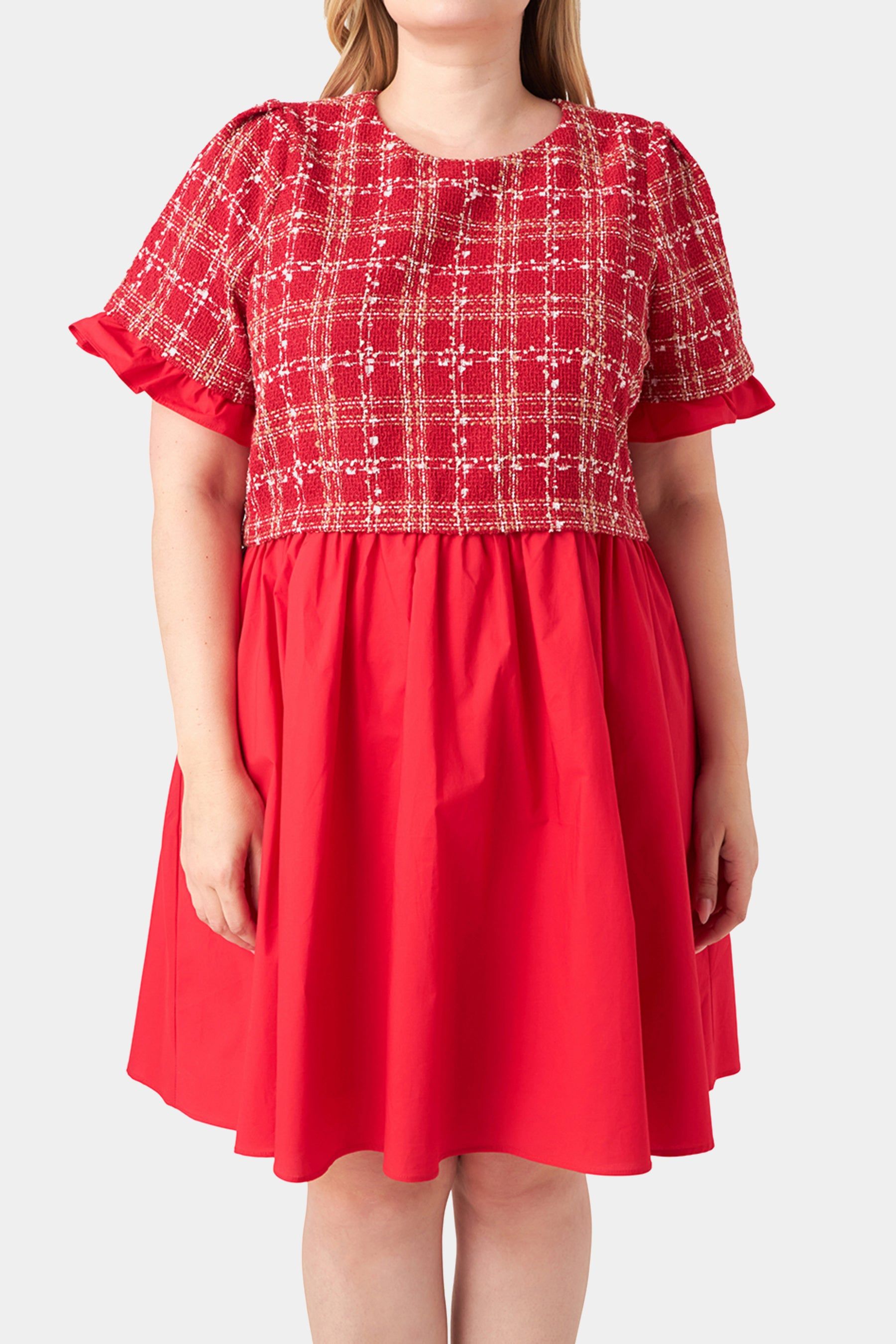 Mixed Media Tweed Poplin Mini Dress sold by Lord & Taylor product image thumbnail 2