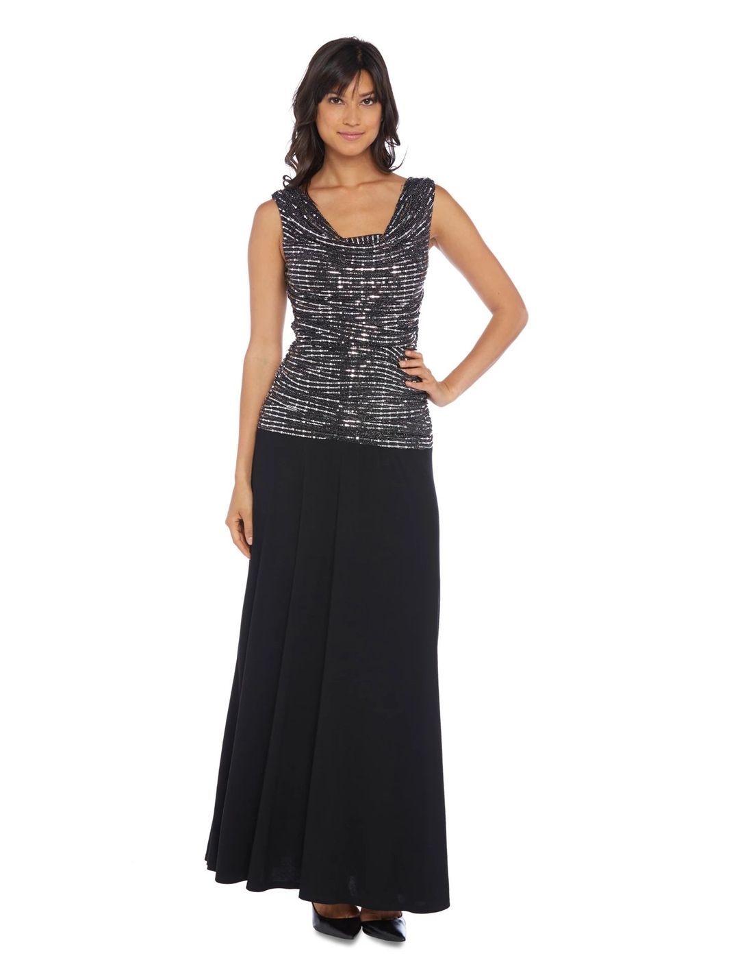 Sleeveless Maxi Gown With Sequined Top sold by Lord & Taylor product image thumbnail 6