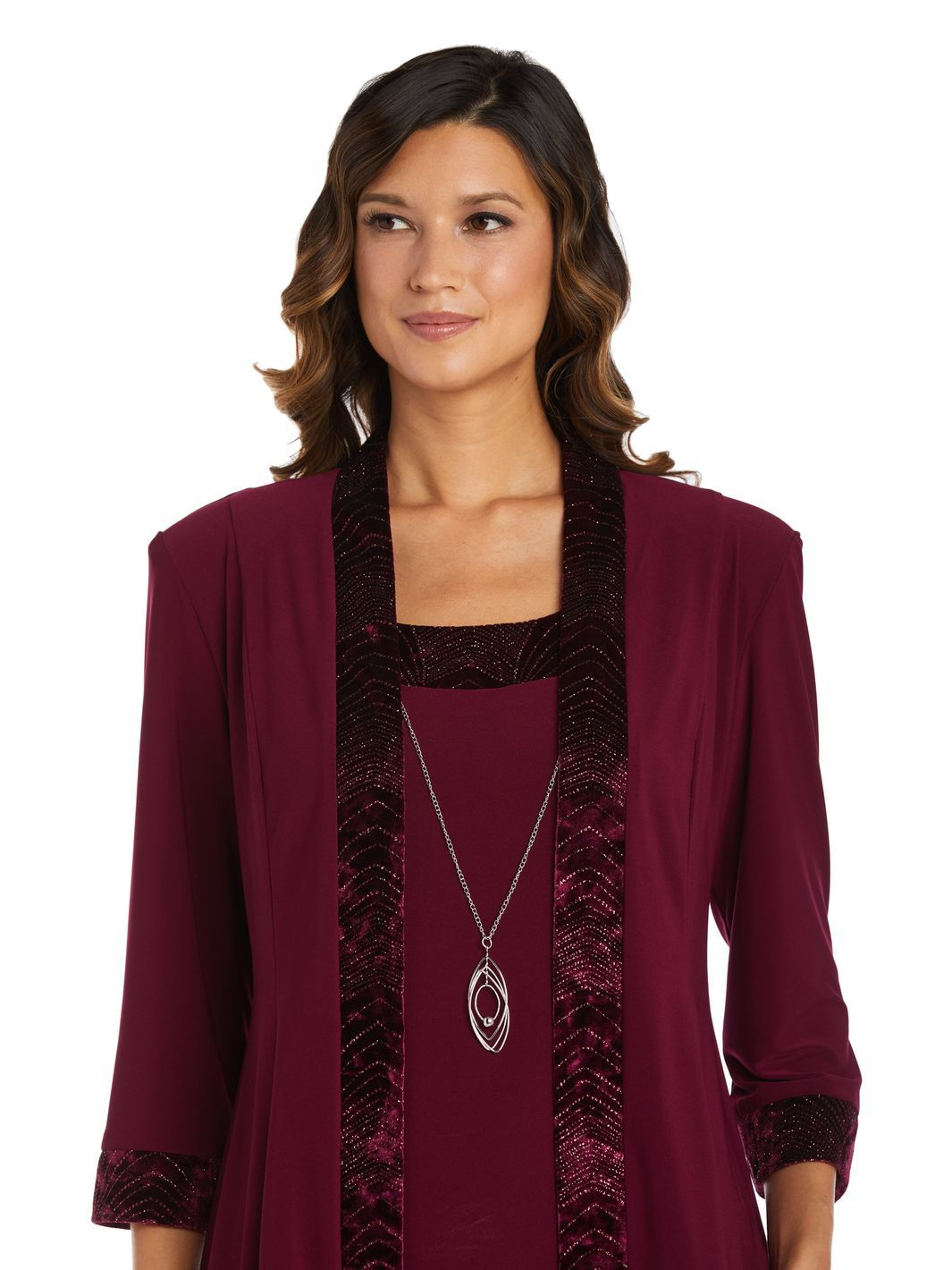 Petite Two-Piece Banded Glitter Velvet Jacket and Dress Set sold by Lord & Taylor product image thumbnail 5