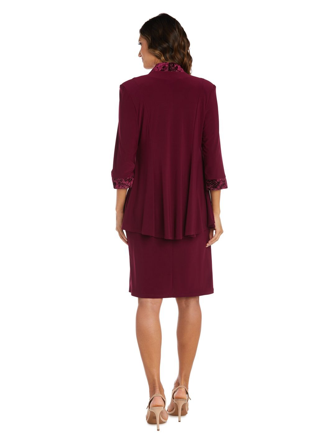 Petite Two-Piece Banded Glitter Velvet Jacket and Dress Set sold by Lord & Taylor product image thumbnail 2