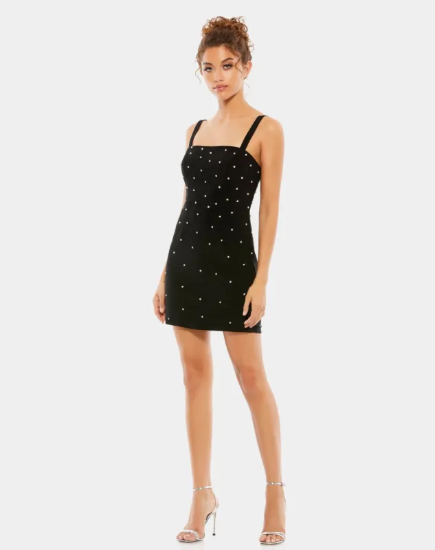 Sleeveless Pearl Encrusted Square Neck Mini Dress sold by Lord & Taylor