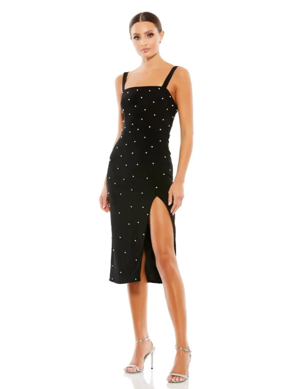 Sleeveless Pearl Encrusted Square Neck Midi Dress sold by Lord & Taylor