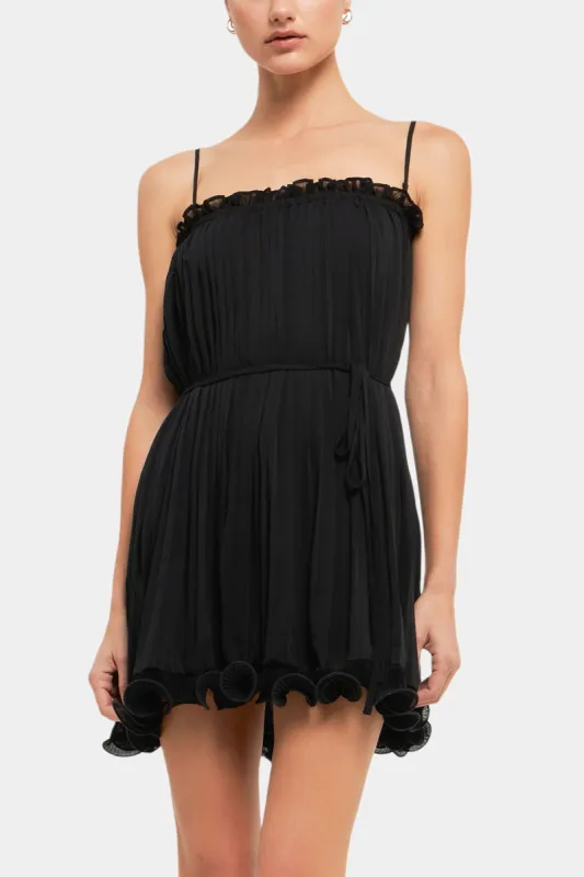 Pleated Chiffon Ruffle Mini Dress sold by Lord & Taylor