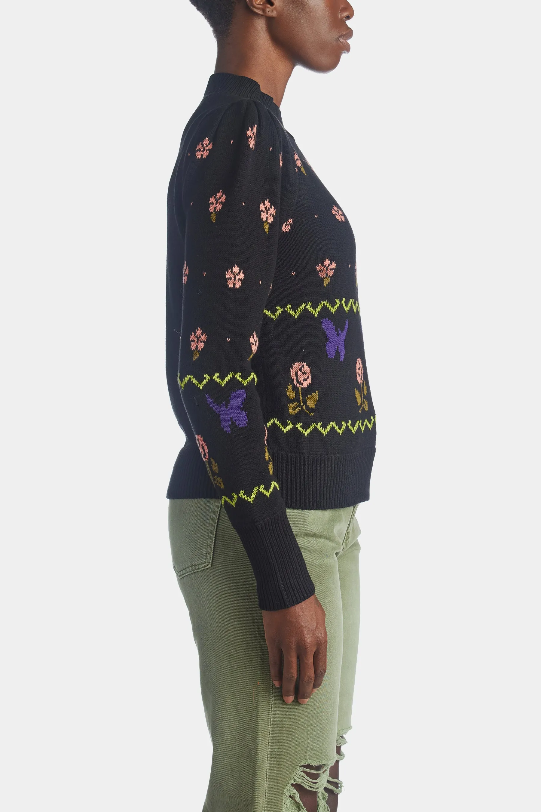 Floral Puff Sleeve Pullover sold by Lord & Taylor product image thumbnail 3