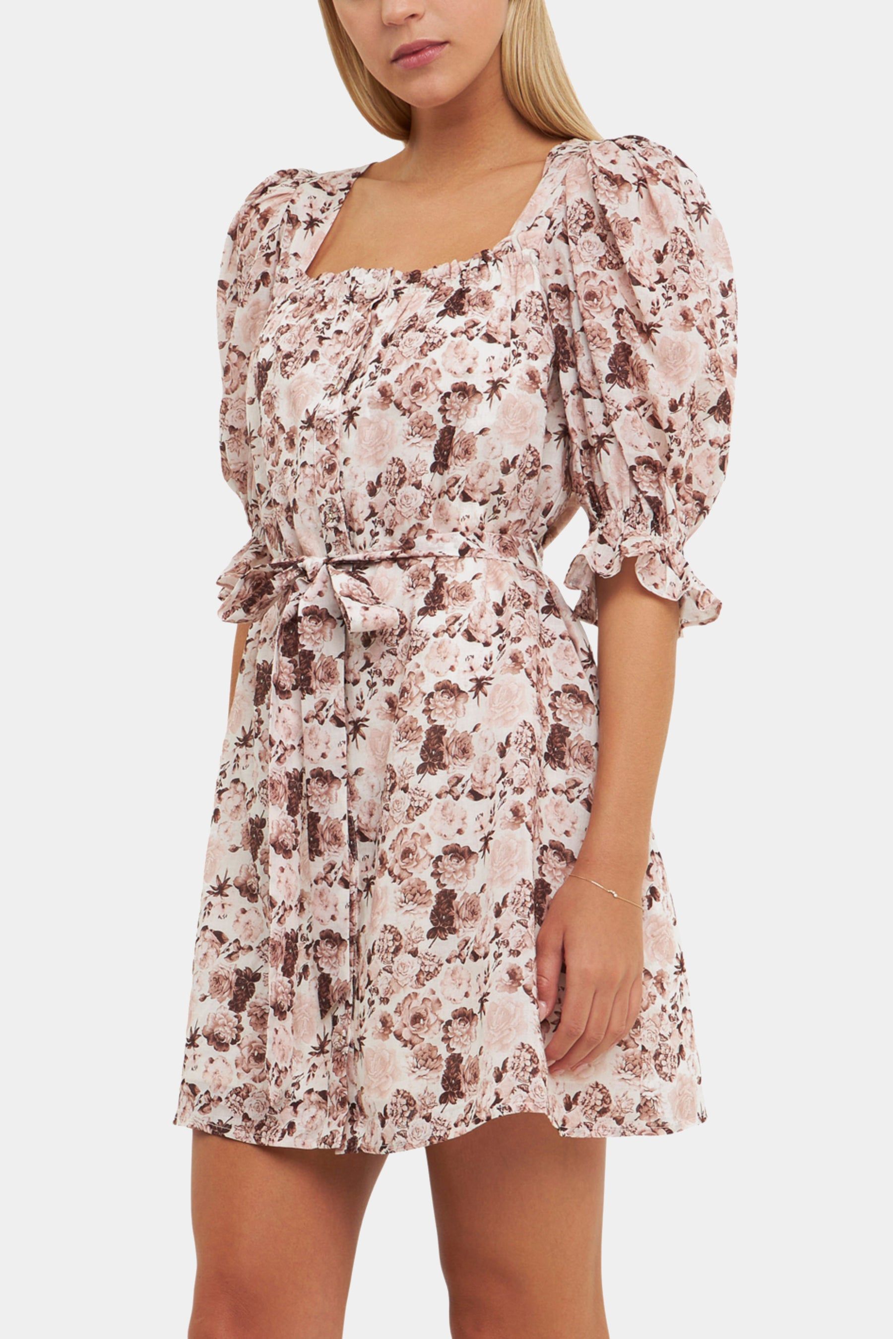Floral Linen Tie Mini Dress sold by Lord & Taylor product image thumbnail 4