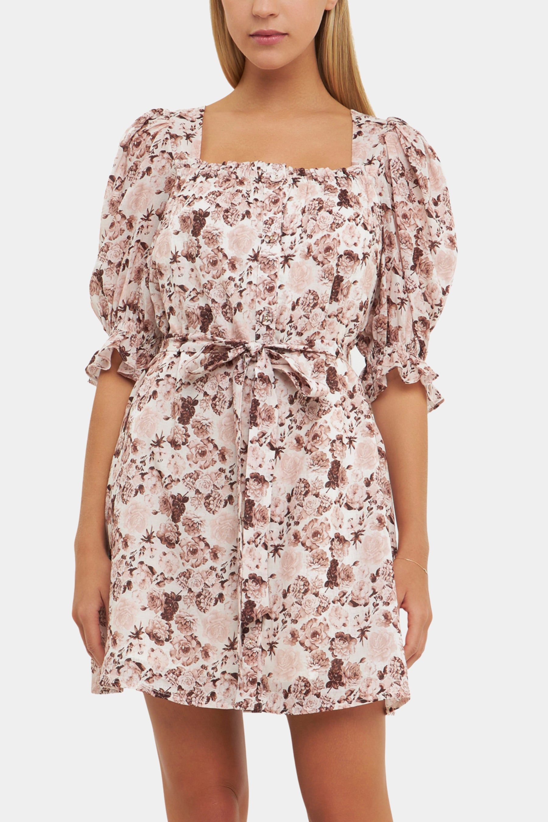 Floral Linen Tie Mini Dress sold by Lord & Taylor