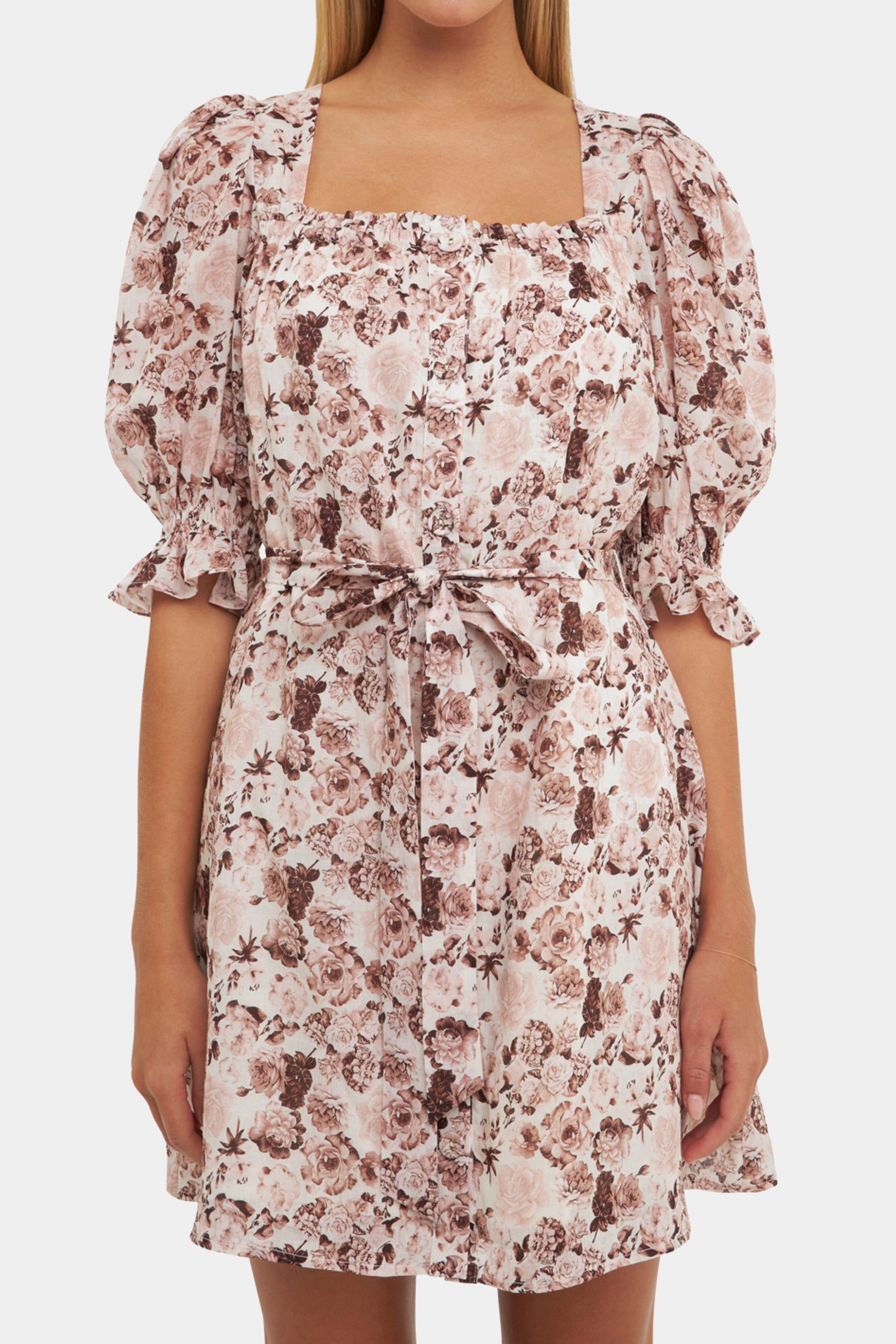 Floral Linen Tie Mini Dress sold by Lord & Taylor product image thumbnail 2