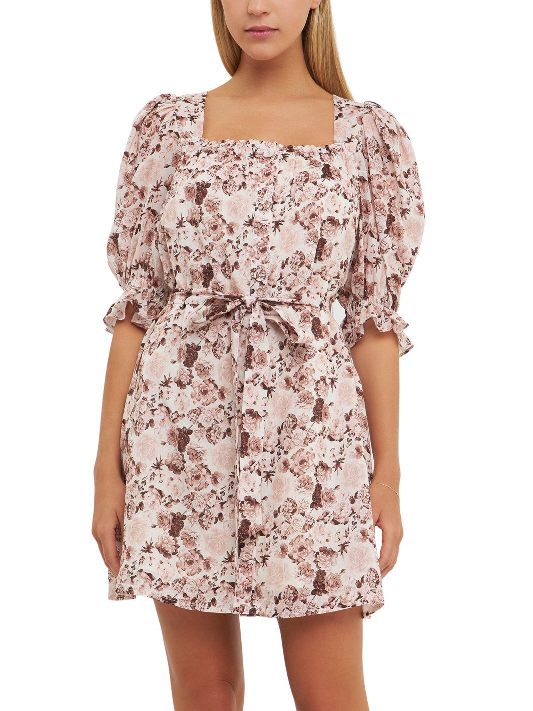 Floral Linen Tie Mini Dress sold by Lord & Taylor product image thumbnail 6