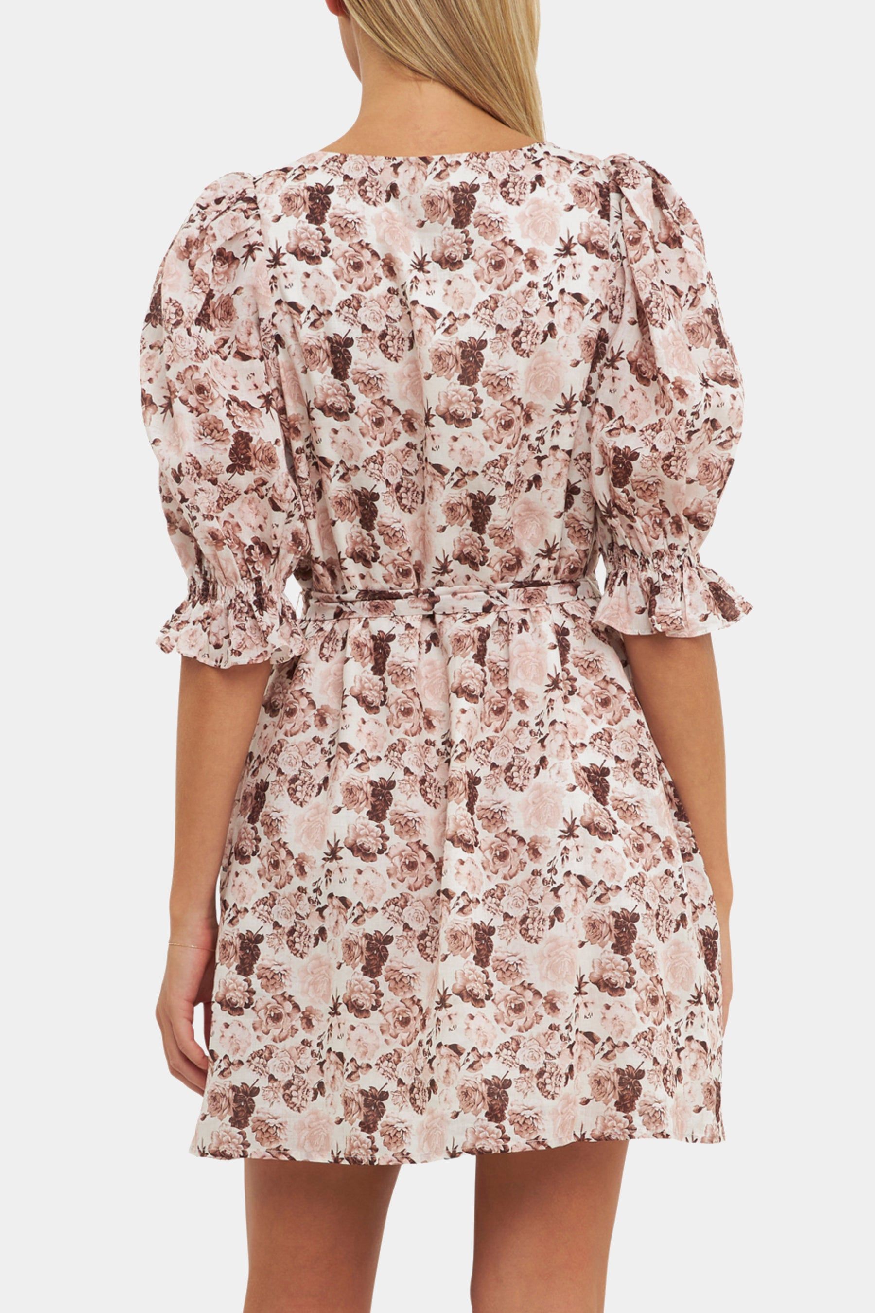 Floral Linen Tie Mini Dress sold by Lord & Taylor product image thumbnail 3