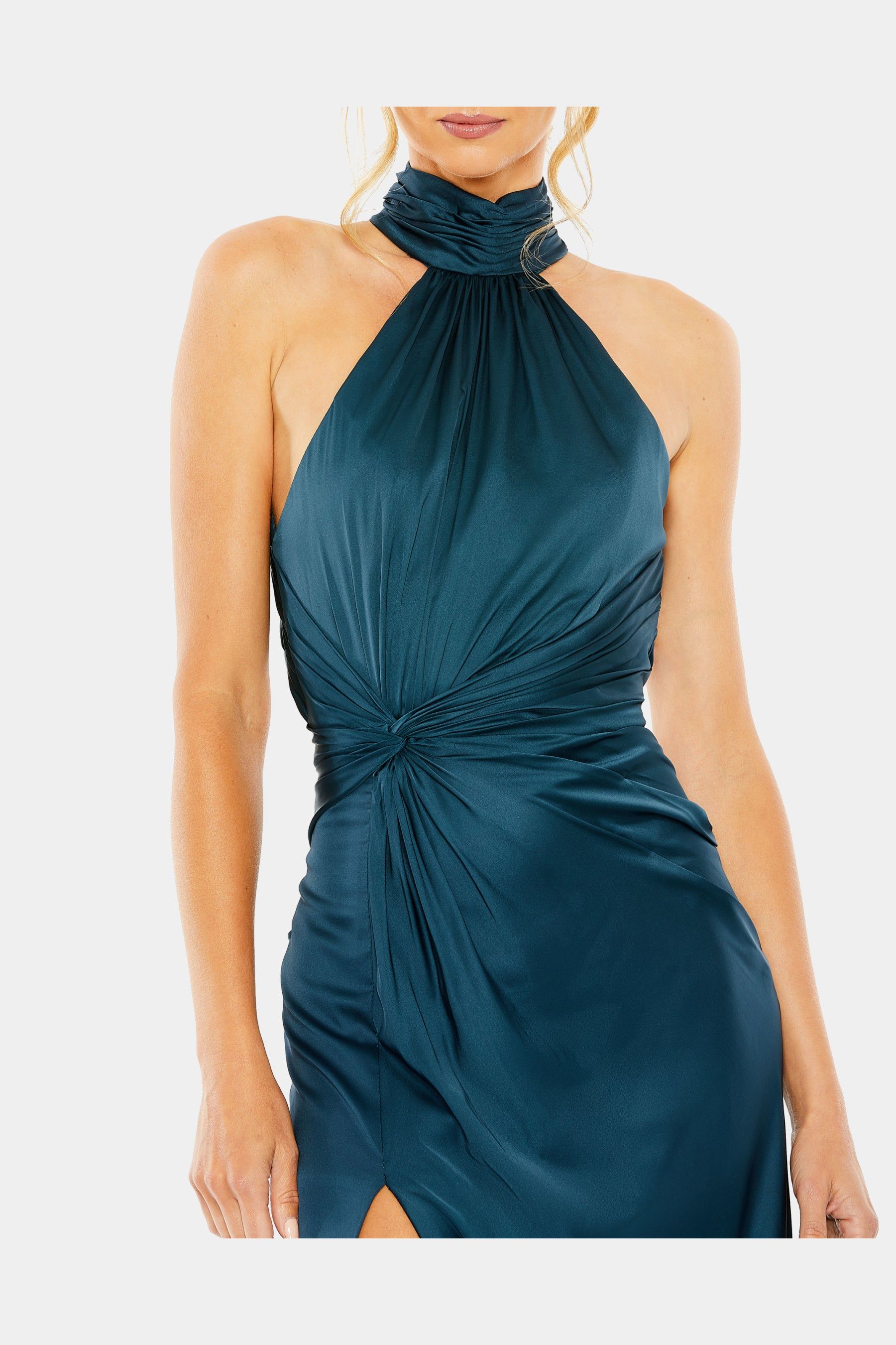 Open Back High Neck Side Ruched Gown sold by Lord & Taylor product image thumbnail 2