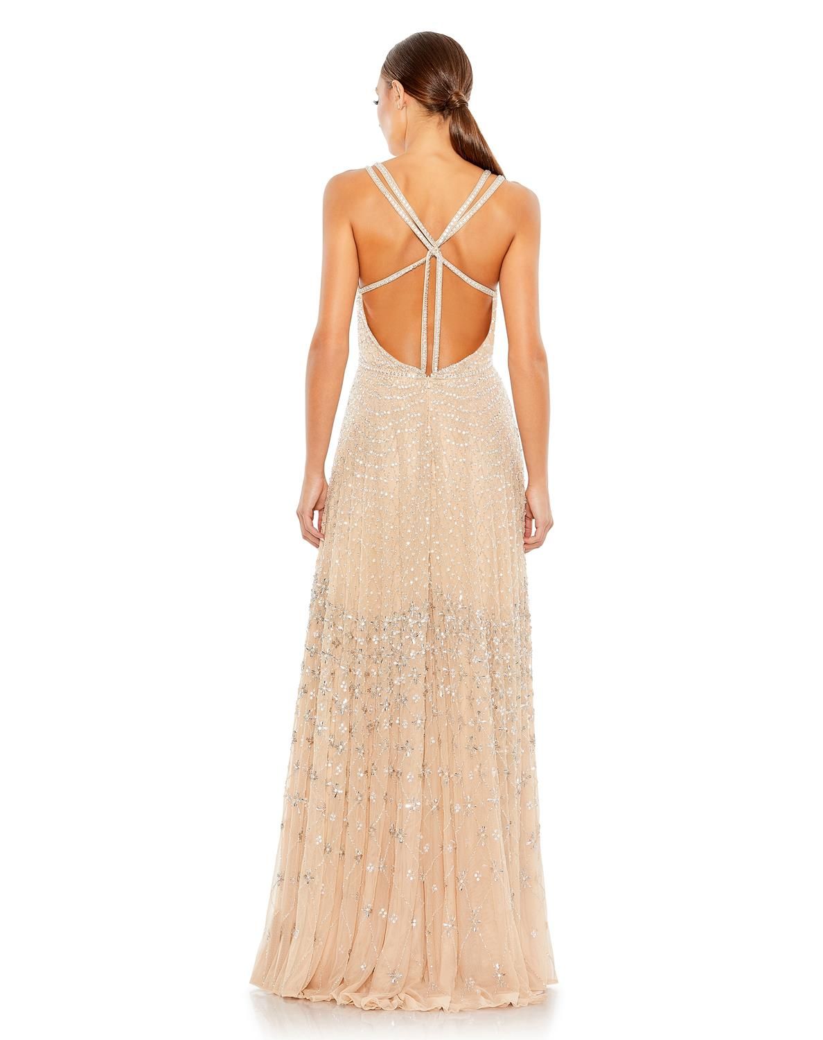 Embellished Plunge Neck Gown sold by Lord & Taylor product image thumbnail 2