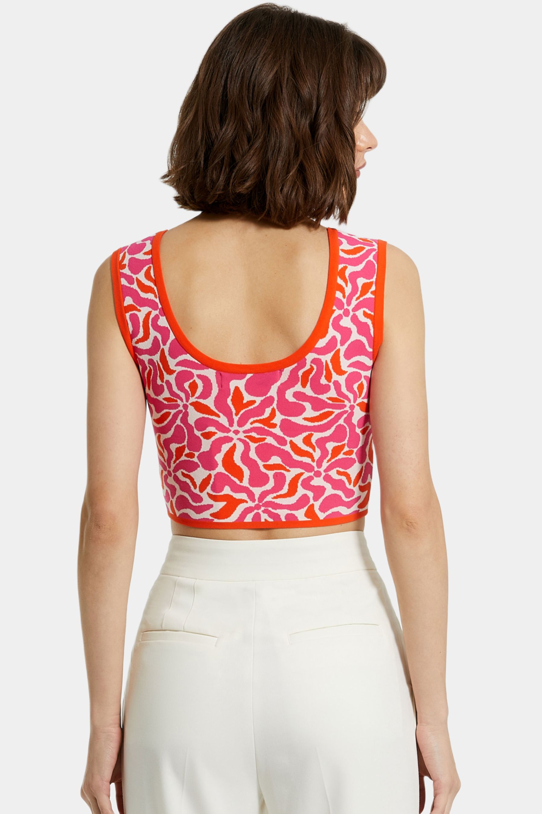 Sleeveless Floral Knit Cropped Tank Top sold by Lord & Taylor product image thumbnail 3