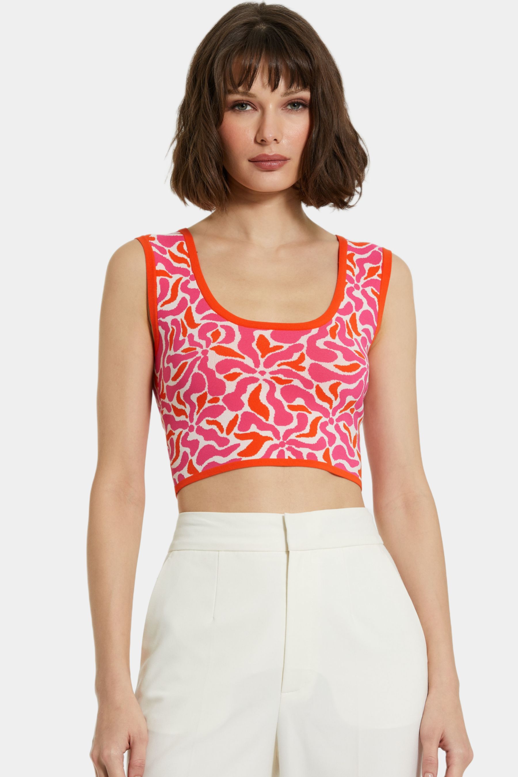 Sleeveless Floral Knit Cropped Tank Top sold by Lord & Taylor