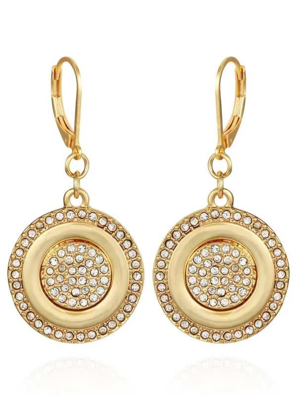 French Coin Pave Earrings sold by Lord & Taylor