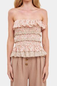 Floral Smocked Sleeveless Top sold by Lord & Taylor