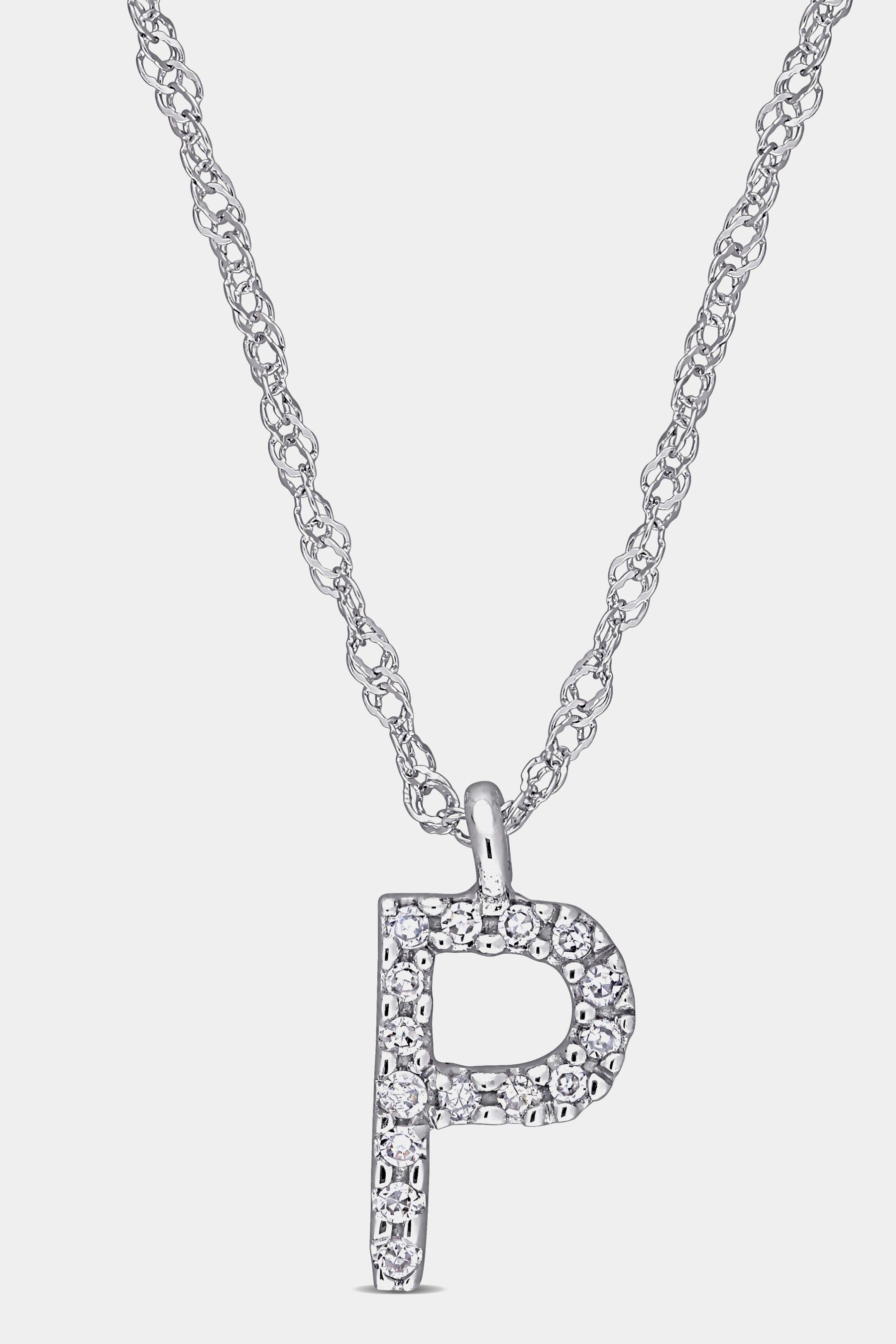 Initial P Diamond Accent Necklace sold by Lord & Taylor