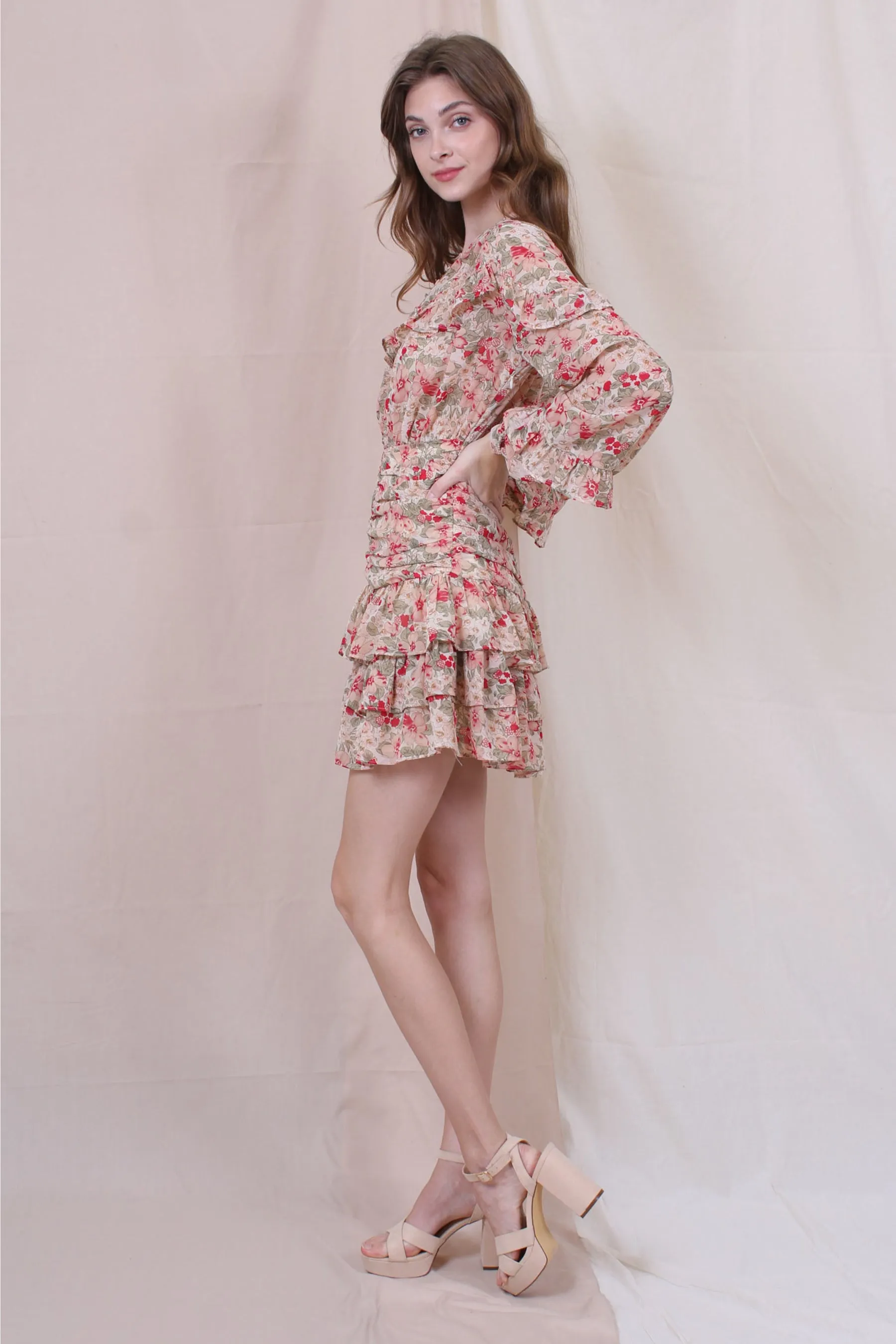 Balloon Longesleeve Button Down Ruffle Dress sold by Lord & Taylor product image thumbnail 3