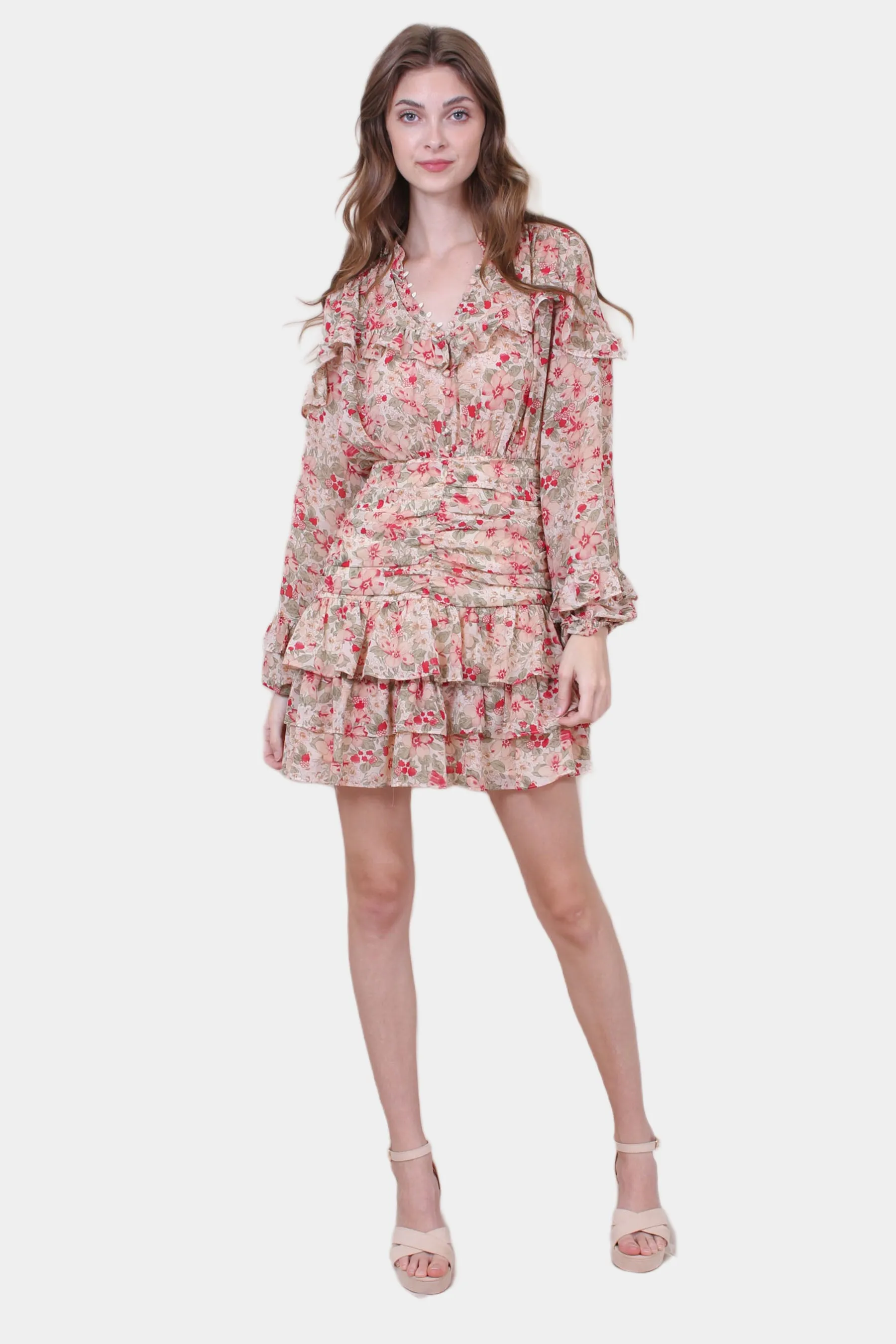 Balloon Longesleeve Button Down Ruffle Dress sold by Lord & Taylor