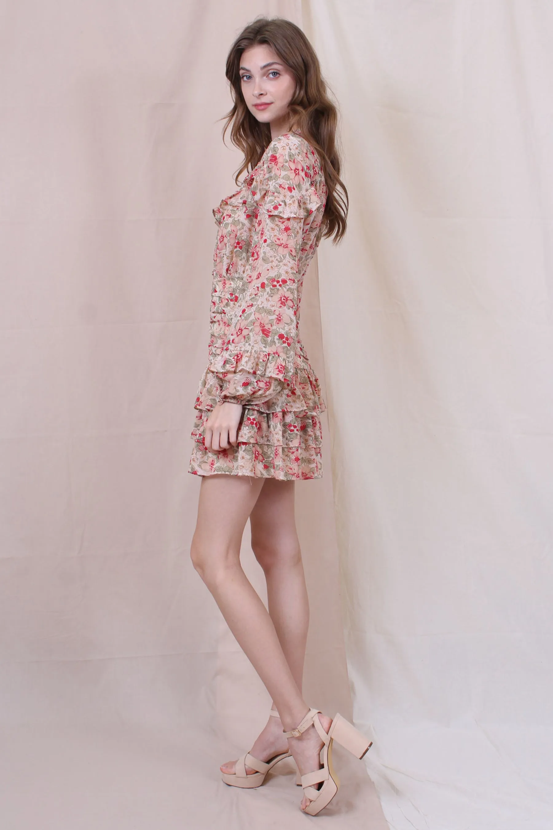 Balloon Longesleeve Button Down Ruffle Dress sold by Lord & Taylor product image thumbnail 4