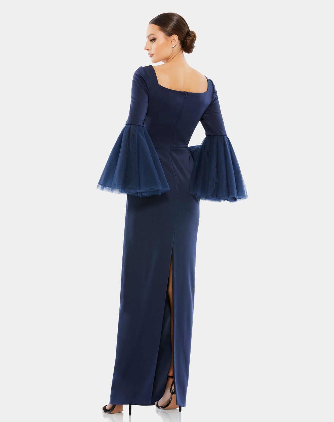 Flounced Sleeve Square Neck Column Gown sold by Lord & Taylor product image thumbnail 2