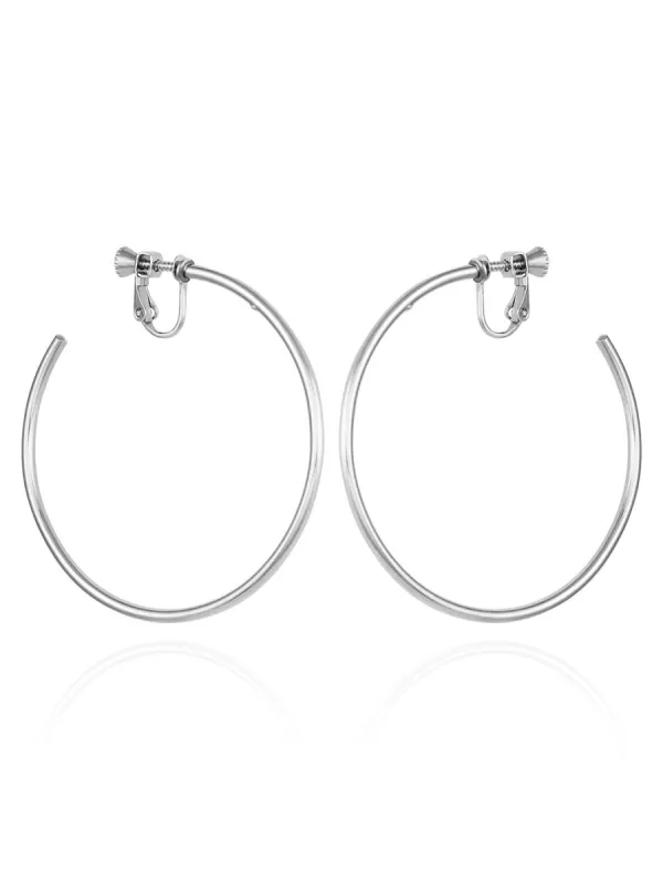 Sleek Large Open Hoop Clip On Earrings sold by Lord & Taylor