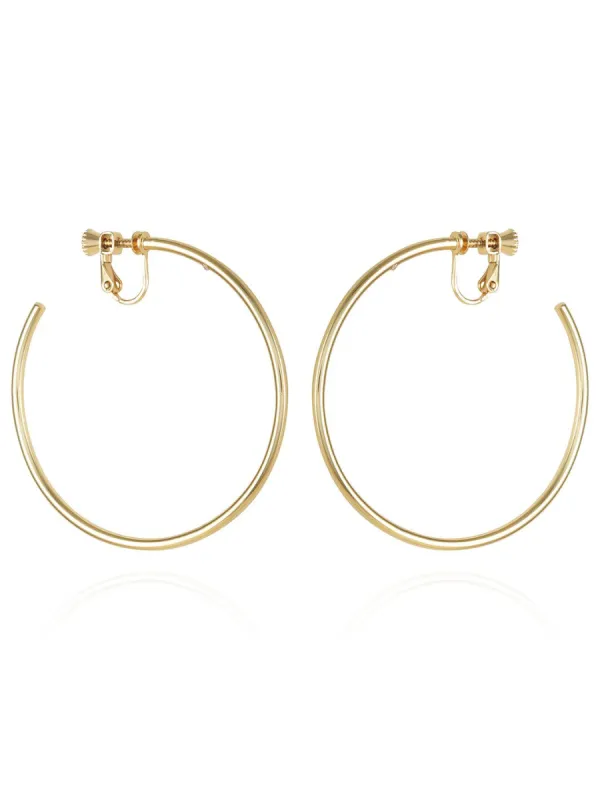 Sleek Large Open Hoop Clip On Earrings sold by Lord & Taylor