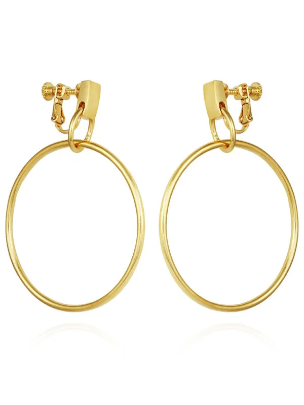 Stylish Drop Hoop Clip On Earrings sold by Lord & Taylor