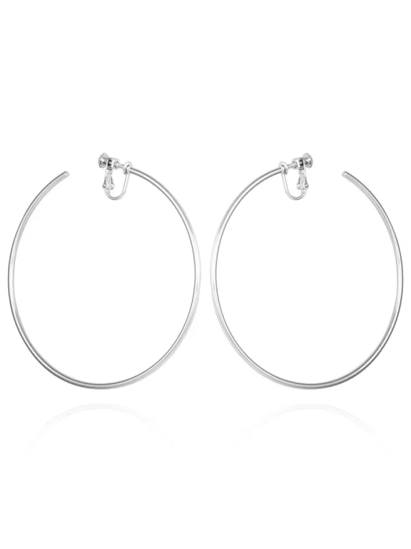 Sleek Extra Large Clip On Hoop Earrings sold by Lord & Taylor