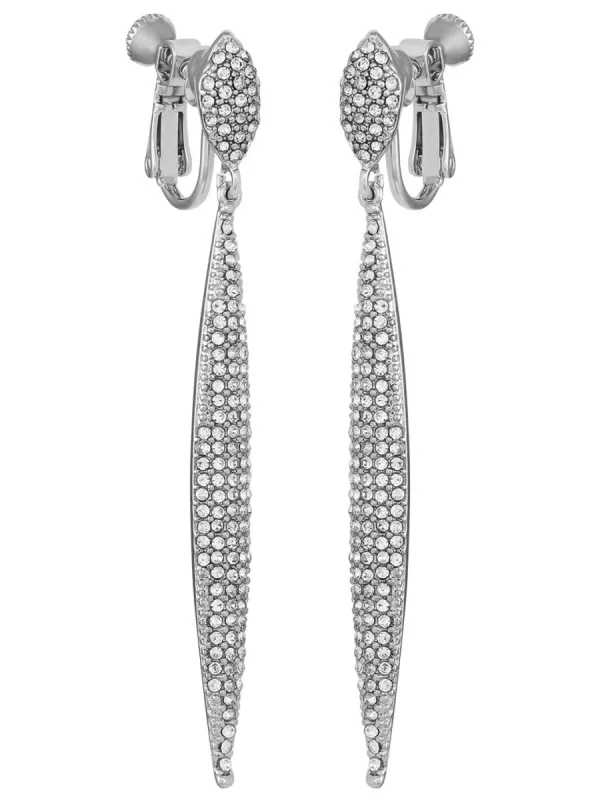 Pave Linear Clip On Earrings sold by Lord & Taylor