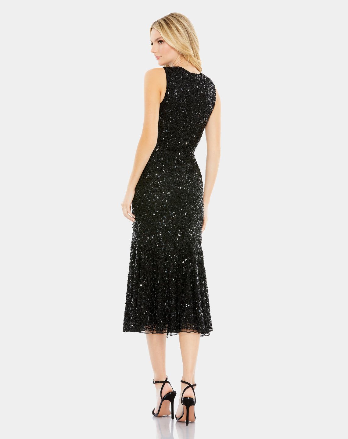 Sequined High Neck Sleeveless Flared Dress sold by Lord & Taylor product image thumbnail 2