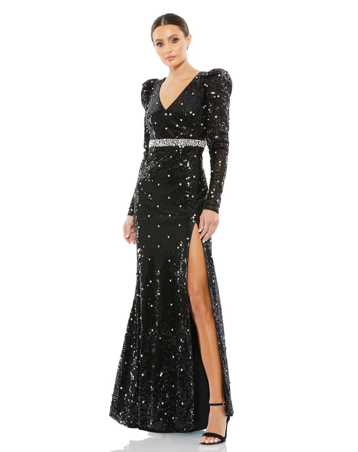 Puff Sleeve Embellished Gown sold by Lord & Taylor product image thumbnail 5