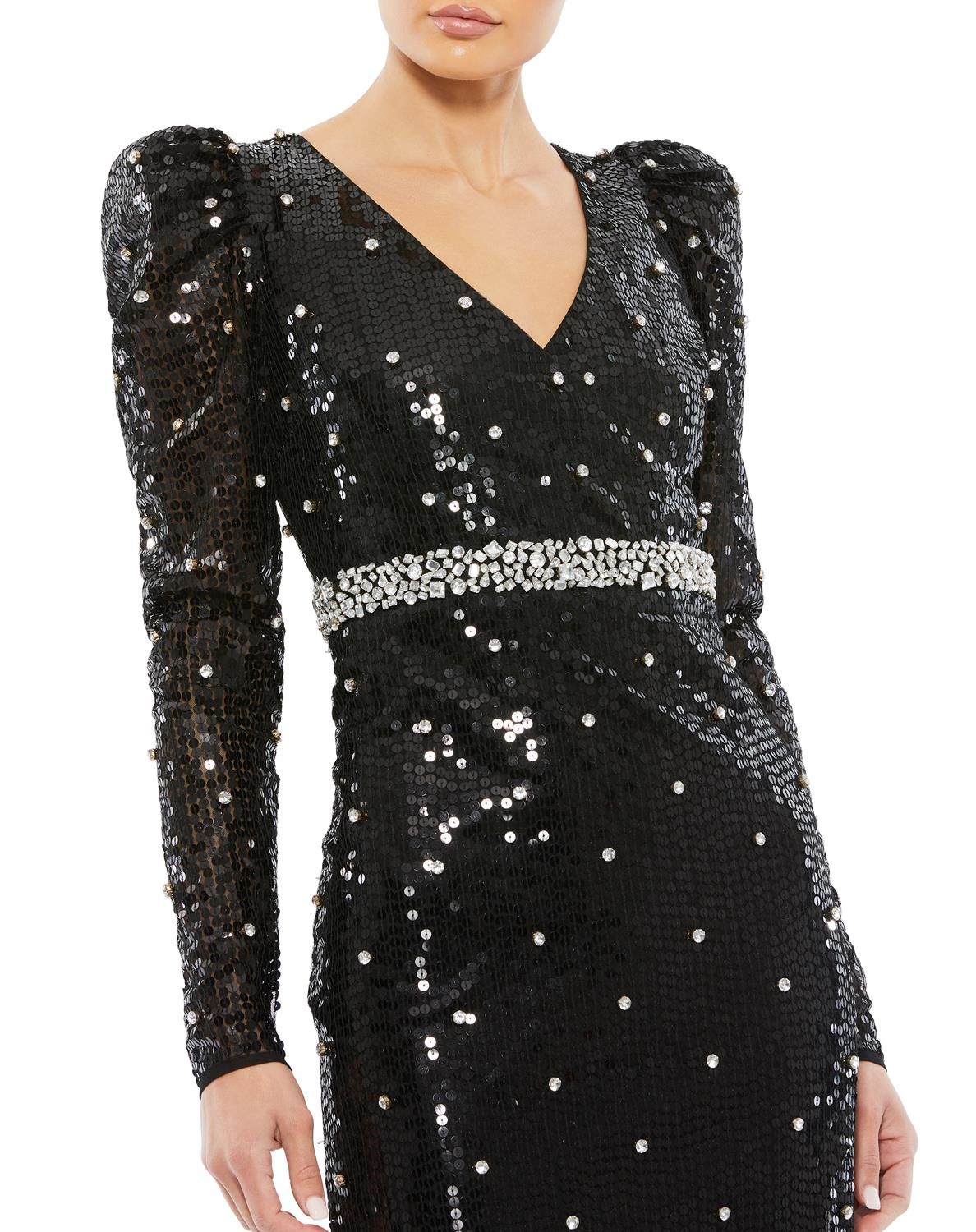Puff Sleeve Embellished Gown sold by Lord & Taylor product image thumbnail 3