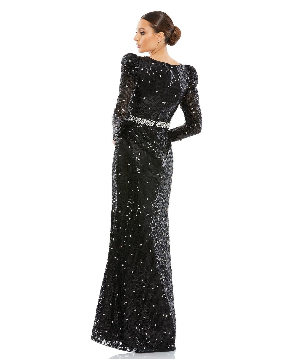 Puff Sleeve Embellished Gown sold by Lord & Taylor product image thumbnail 2
