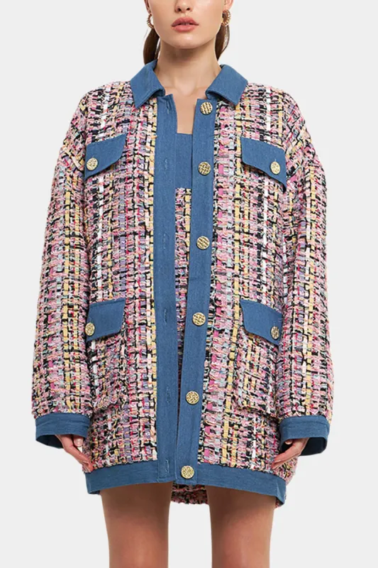 Tweed & Denim Combo Jacket sold by Lord & Taylor