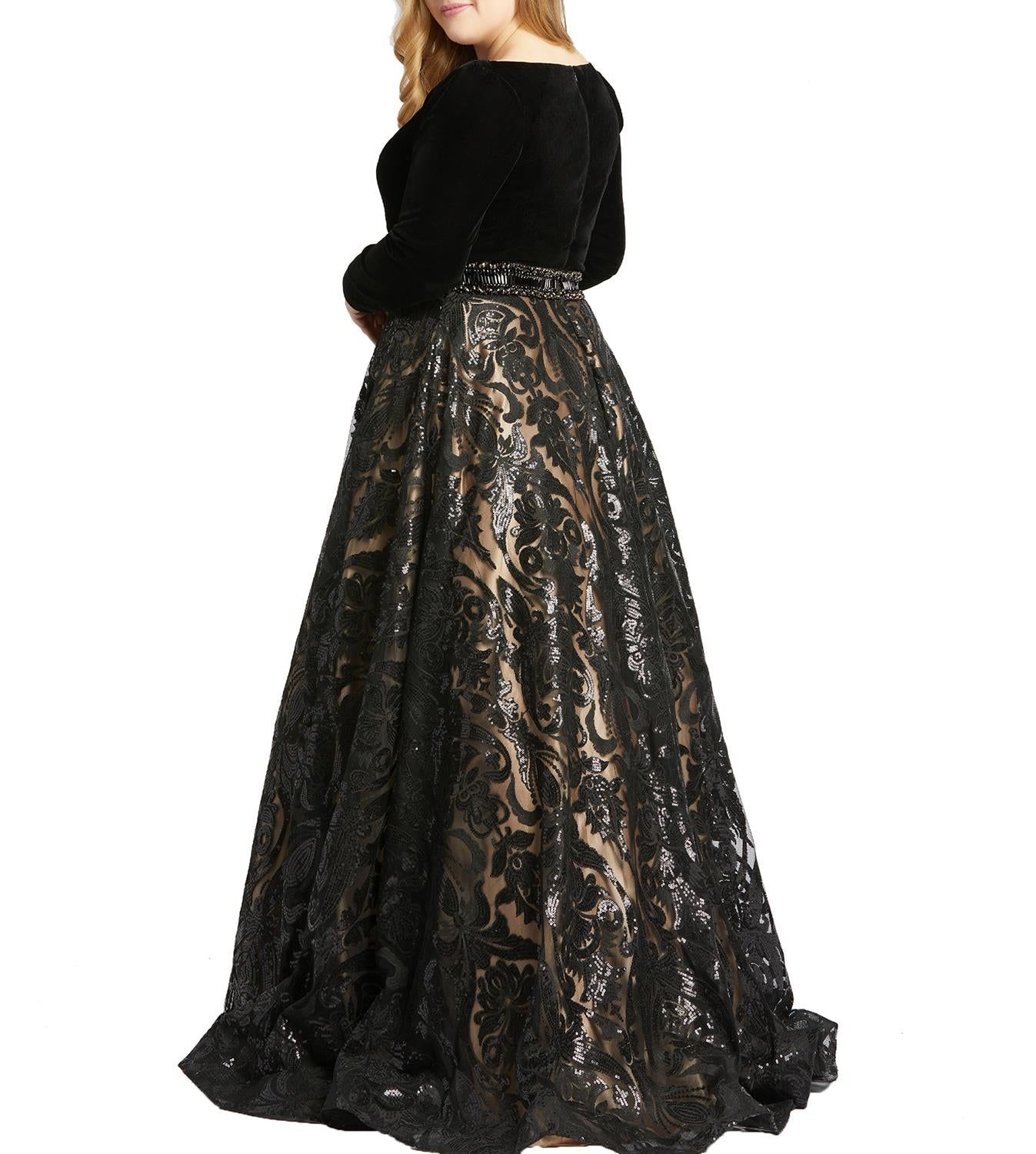 Long Sleeve Damask Gown sold by Lord & Taylor product image thumbnail 2