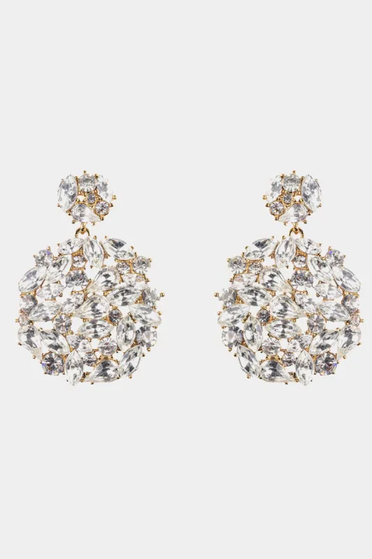 Round Crystal Cluster Earrings sold by Lord & Taylor