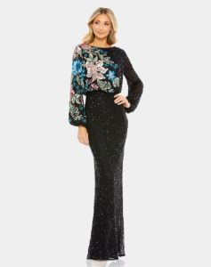 Embellished Multi Color Floral High Neck Gown sold by Lord & Taylor