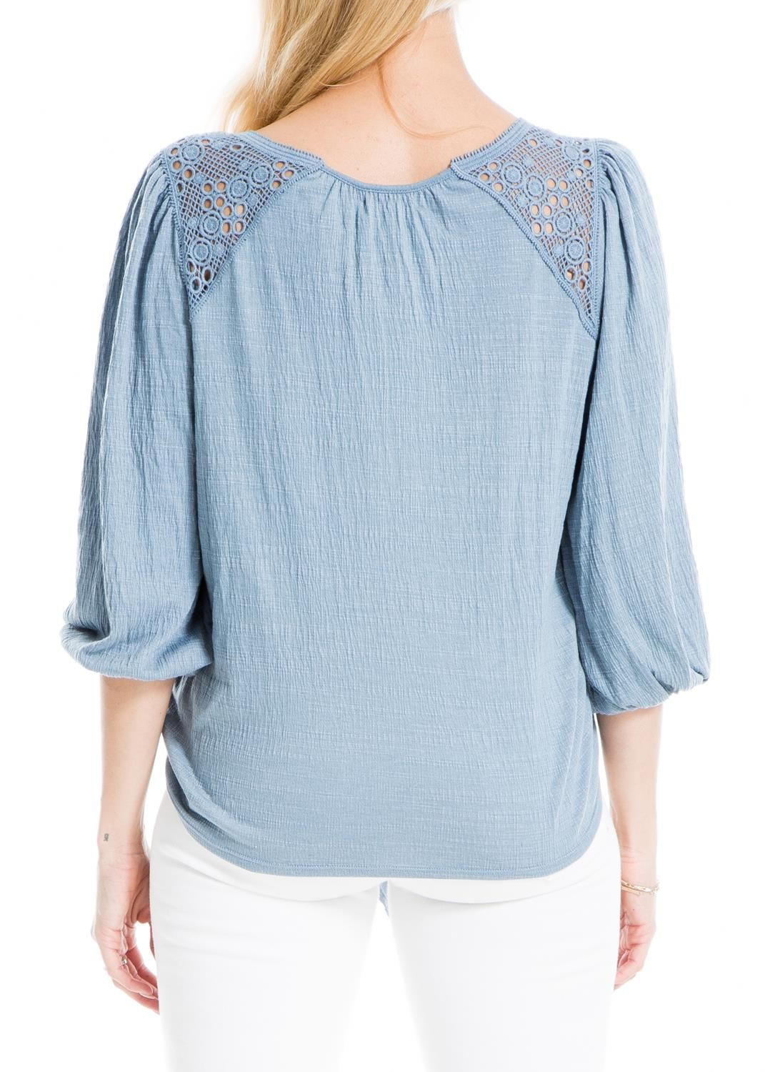Lace Trim V Neck Knot Front Knit Top sold by Lord & Taylor product image thumbnail 3