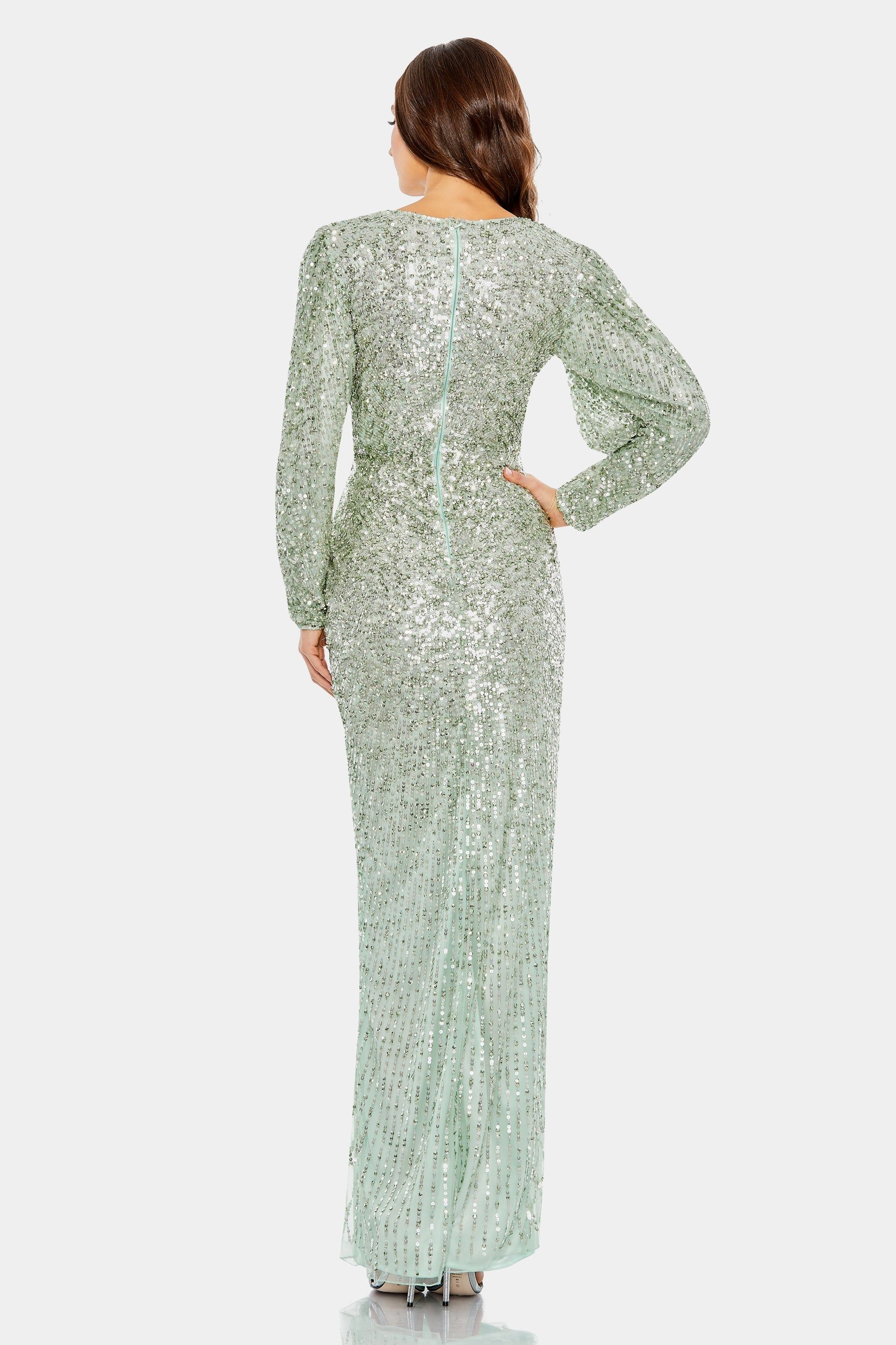 Embellished Faux Wrap Puff Sleeve Gown sold by Lord & Taylor product image thumbnail 4