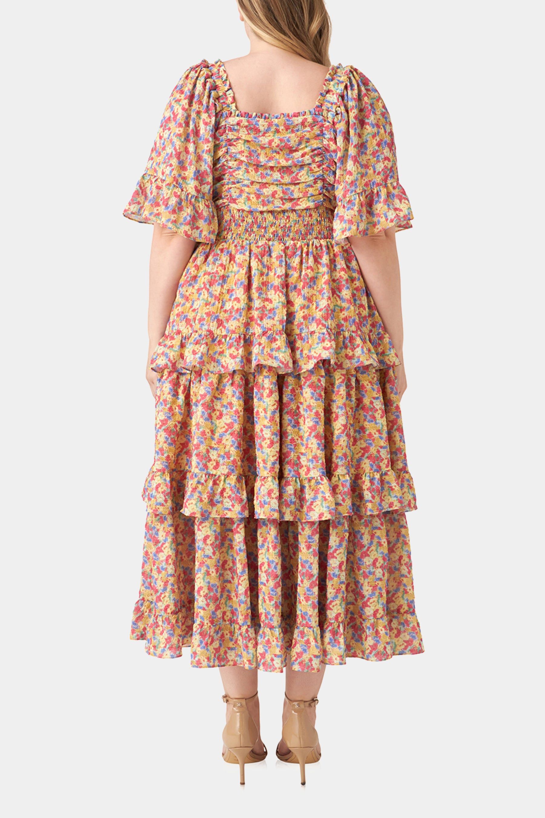 Floral Smocked Ruffle Tiered Maxi Dress sold by Lord & Taylor product image thumbnail 2