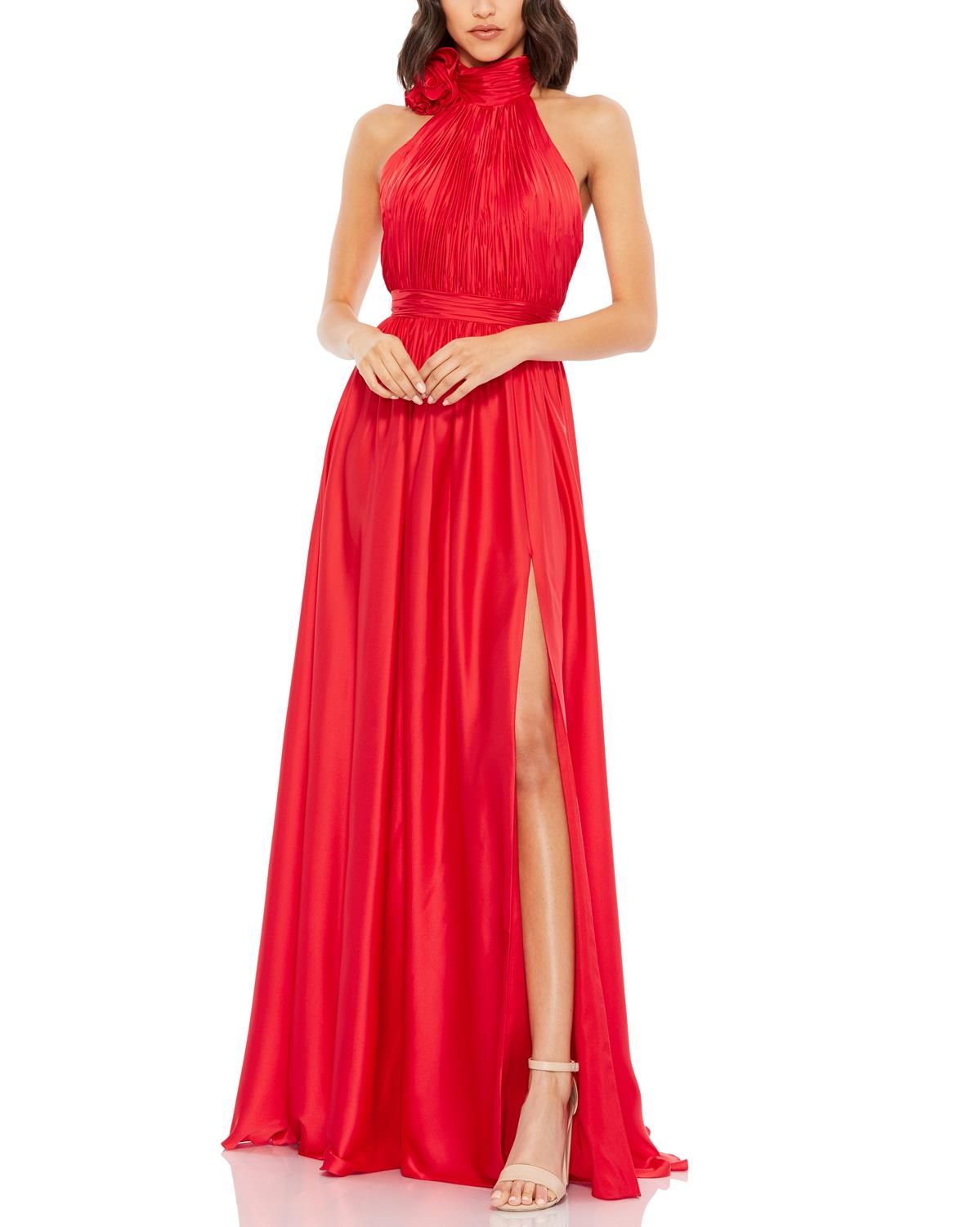 Halter Neck Rouched Empire Waist Gown sold by Lord & Taylor