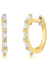 14K Gold Baguette Diamond Huggie sold by Lord & Taylor