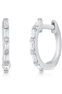14K Gold Baguette Diamond Huggie sold by Lord & Taylor