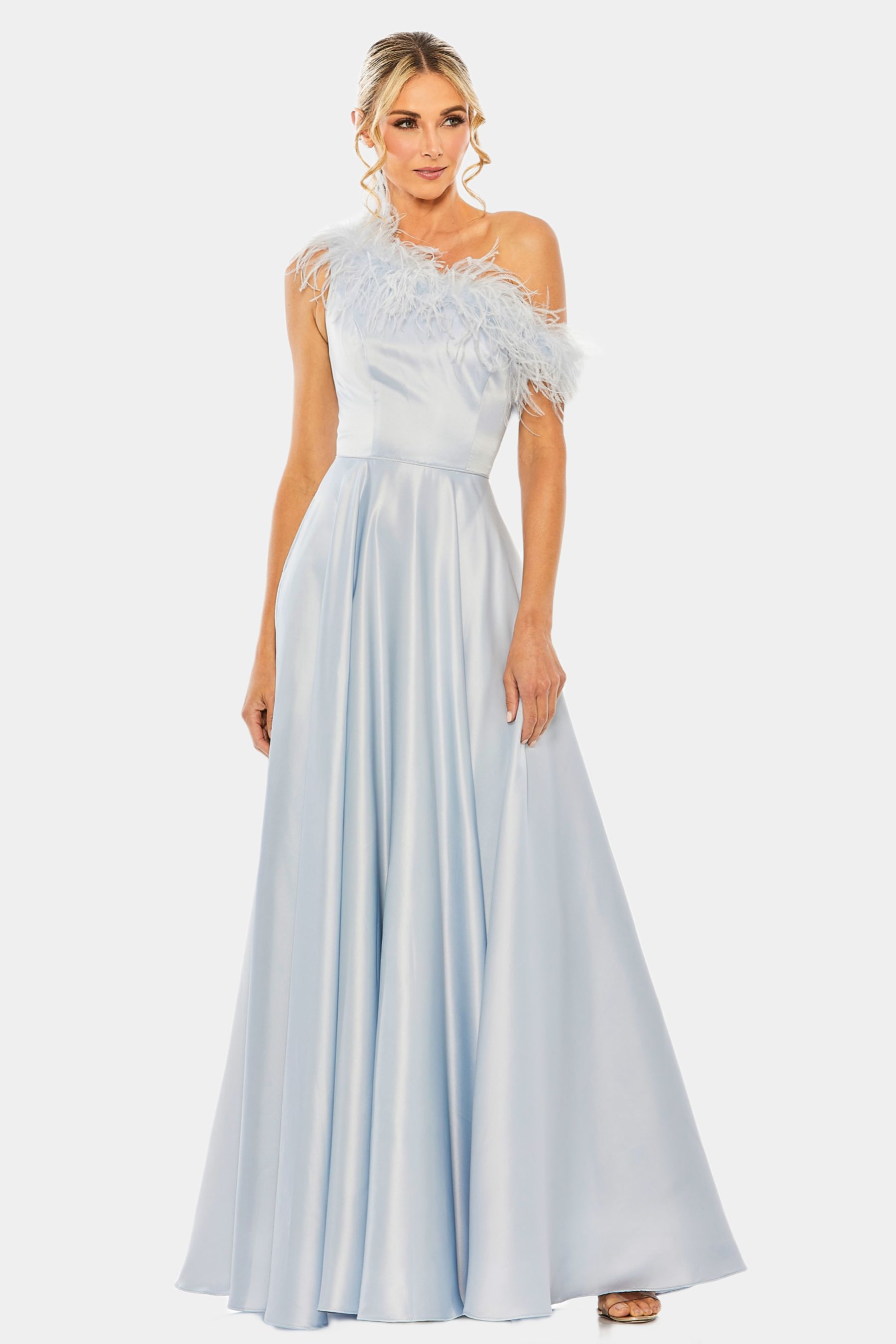 One Shoulder Feather Detail Gown sold by Lord & Taylor product image thumbnail 2