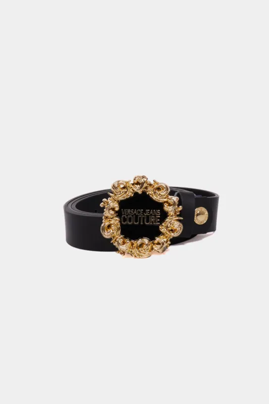 Signature Baroque Gold Buckle Leather Belt sold by Lord & Taylor