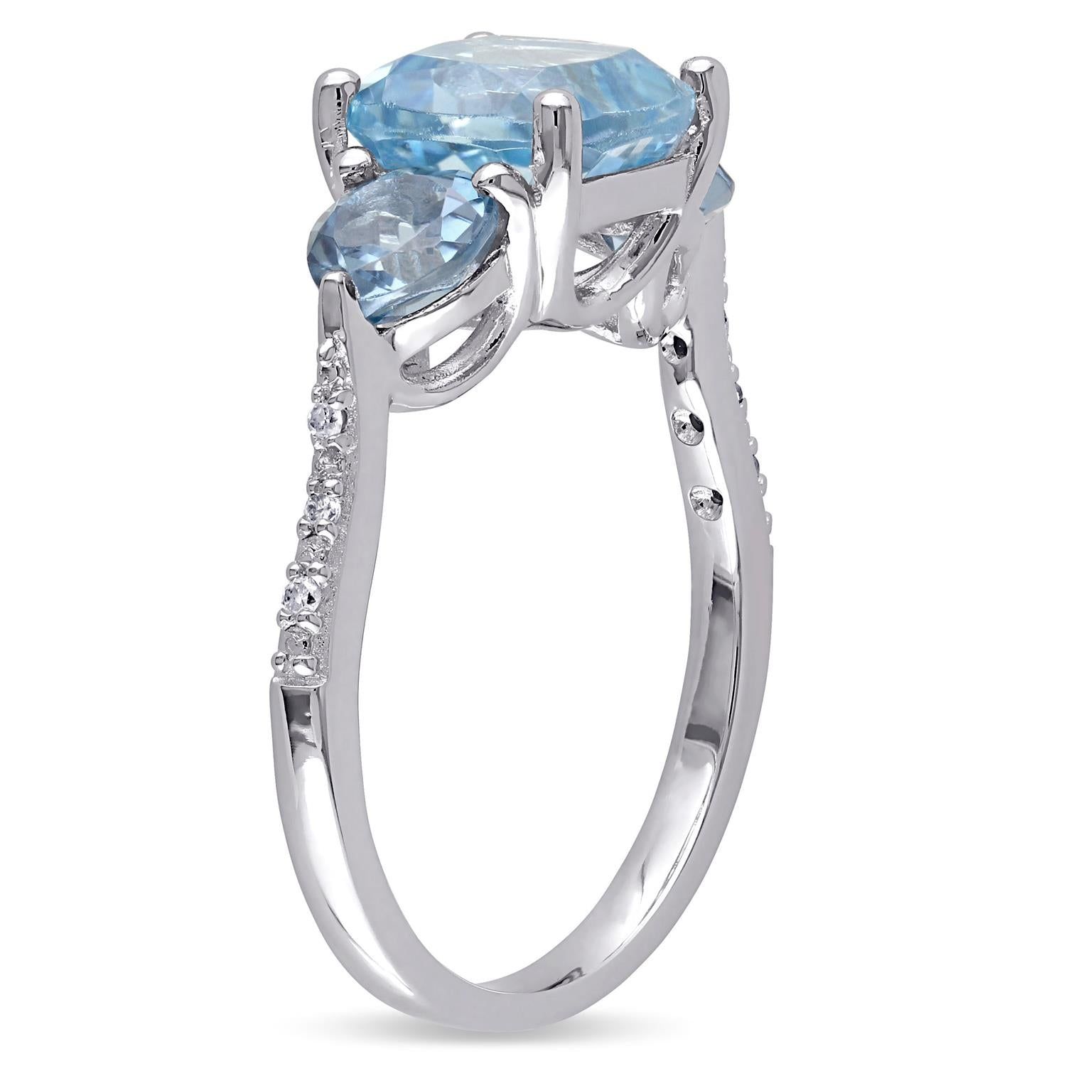 Blue Topaz and Diamond Heart Ring sold by Lord & Taylor product image thumbnail 2