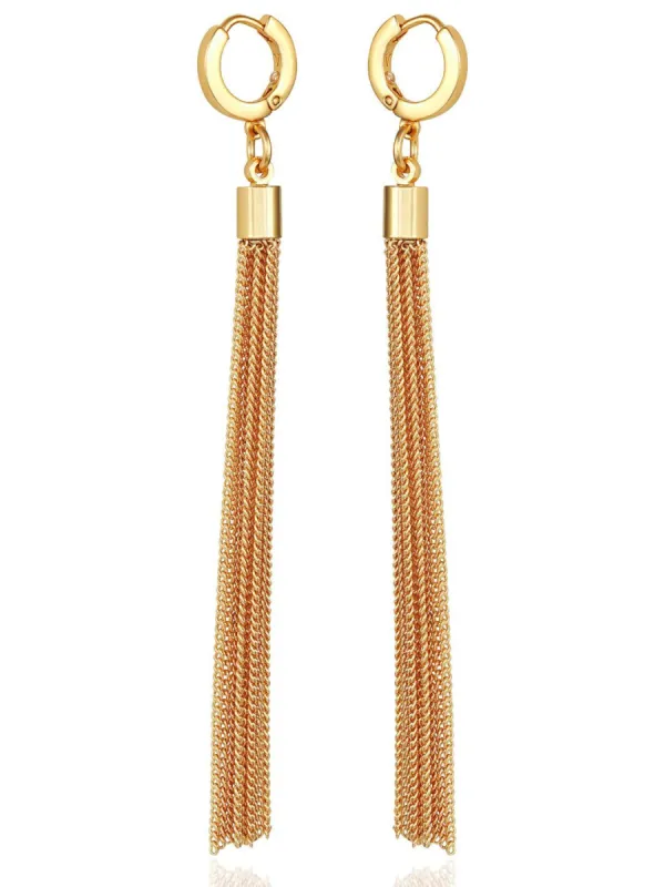 Chain Tassel Huggie Hoop Earrings sold by Lord & Taylor