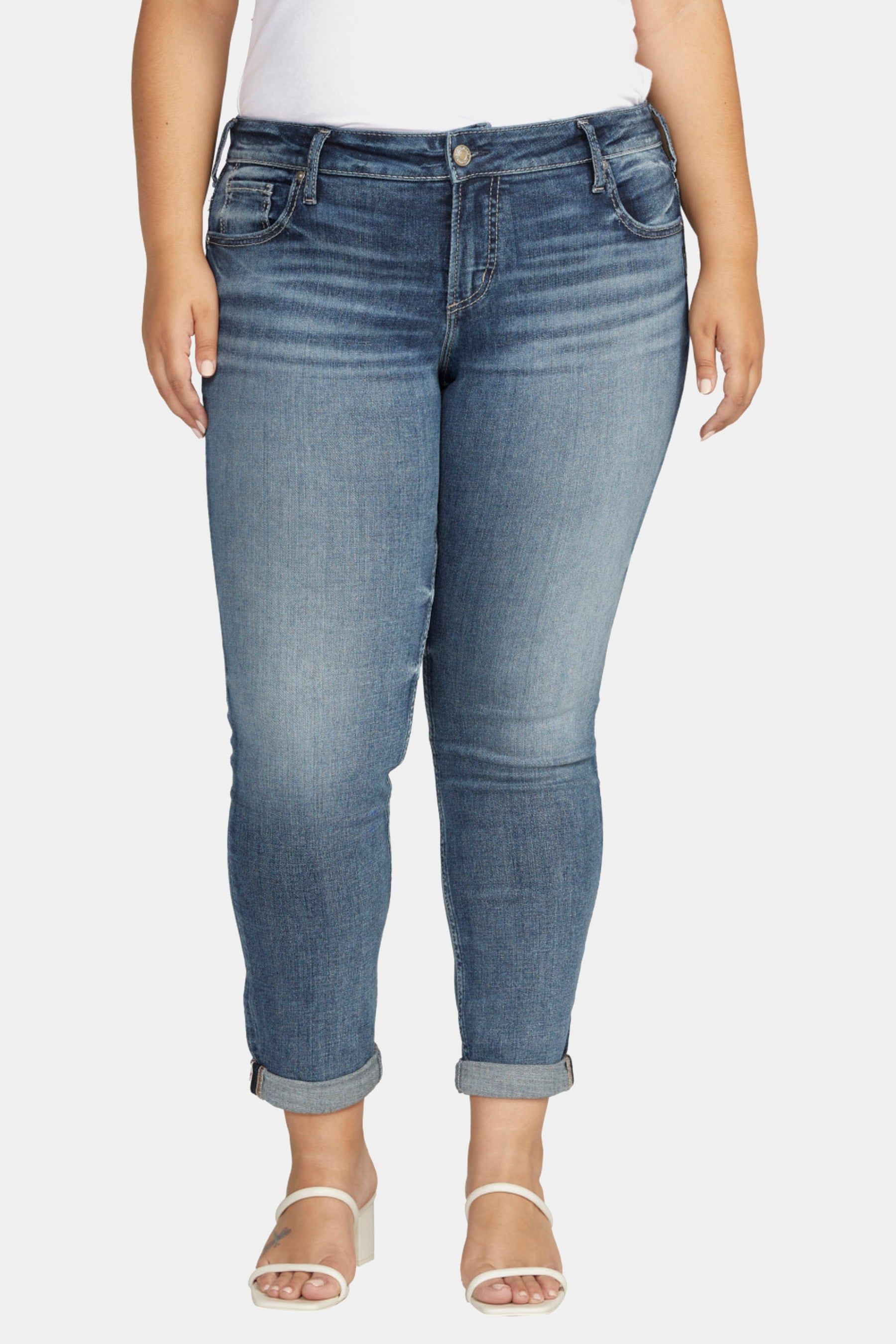 Girlfriend Mid Rise Slim Leg Jeans sold by Lord & Taylor